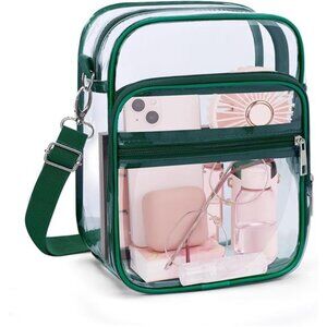 Clear Crossbody Bag with Adjustable Shoulder Strap, Stadium Approved